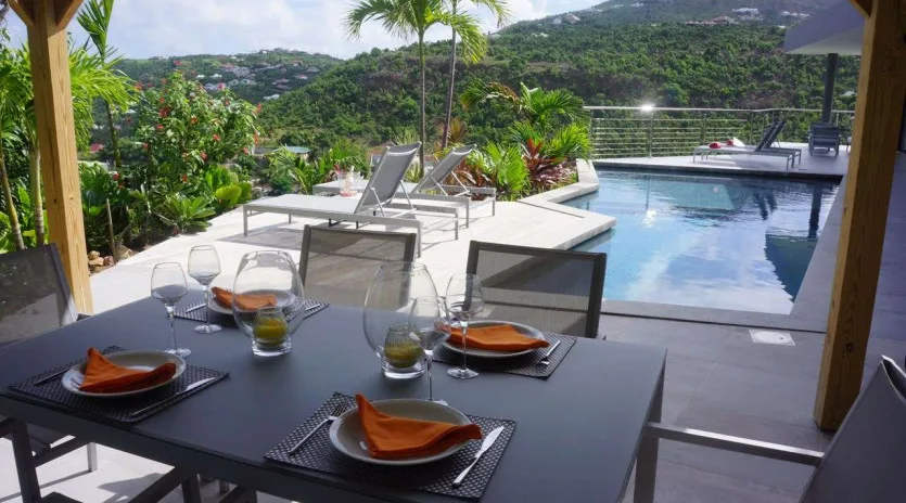  vacation rental photo St Barthelemy WV CLR Villa Claire St Barts Villa clrdin01 desktop SBP